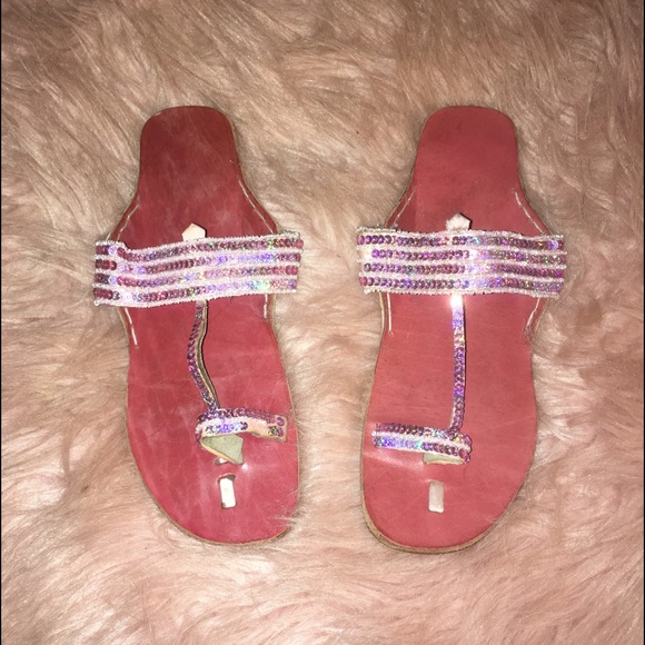 Sandals ~ Sequin Thongs - Picture 1 of 8